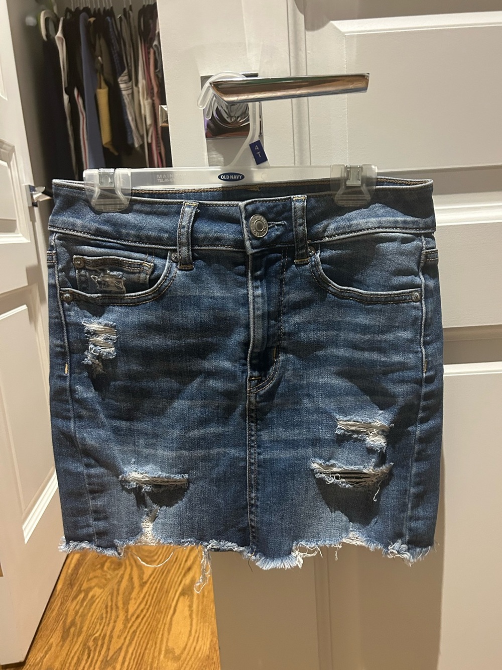 mini denim skirt